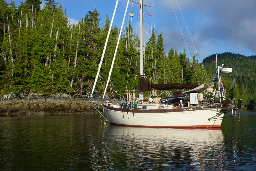 Tarani at anchor, Ala Passage.
